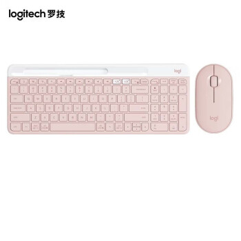 罗技（Logitech）键盘K580无线蓝牙键盘 超薄办公游戏手机平板电脑键盘 【K580+PEBBLE】键鼠套装-粉色