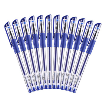 晨光拔帽中性笔Q7 蓝色笔芯0.5mm 12支装 晨光签字笔