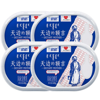 兰格格 天边额吉酸奶400g*4盒（加赠4袋谷物包）凝固型蒙古风味原味酸奶