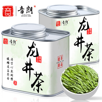 音朗 茶叶 龙井茶 2024新茶绿茶明前浓香茶叶自己喝罐装80g