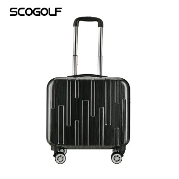 SCOGOLF 斯高高尔夫 行李箱女小型拉杆箱男超轻便商务密码箱子旅行箱包 银色/黑色/玫瑰金 17英寸
