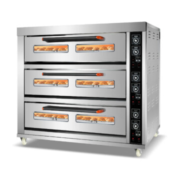 苏勒 电烤箱商用燃气烤炉一二三层204070CI烘焙面包蛋糕披萨烘炉  90C电热三层九盘旋钮款