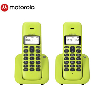 摩托罗拉（Motorola）T301C数字无绳电话机无线座机大屏幕清晰免提办公家用单机 青柠色【一拖一】