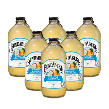 宾得宝（Bundaberg）澳洲原装进口 果汁饮料碳酸汽水气泡水375ml 菠萝椰子375ml*6瓶