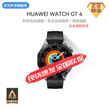 华为（HUAWEI）WATCH GT4智能手表呼吸健康研究心律失常提示华为智能手表华为gt4曜石黑支持龙年表盘