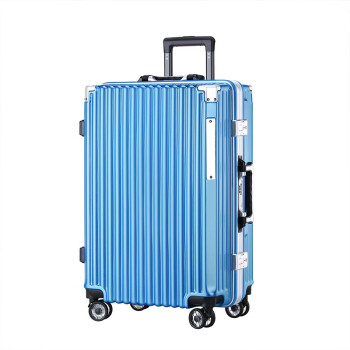 楚戎 全铝合金边框万向轮密码锁防桦拉杆旅行李箱 蓝色22吋