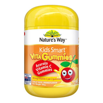 KIDS SMART澳洲进口澳萃维佳思敏   儿童成人针叶樱桃果维生素C软糖60粒/瓶