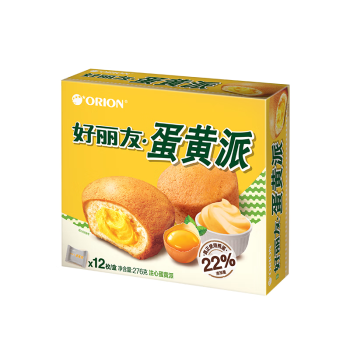 好丽友（orion）蛋黄派零食注心蛋糕营养早餐下午茶休闲零食12枚276g/盒 