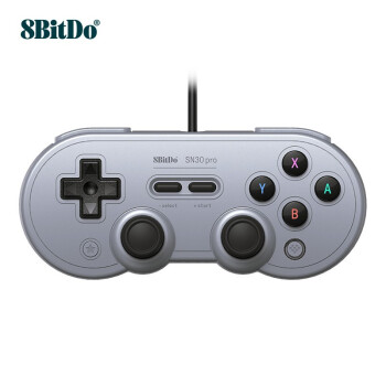 八位堂 8BitDo SN30 Pro 有线版 游戏手柄有线PC电脑任天堂NS Switch/Lite游戏机steam振动双打 浅灰色