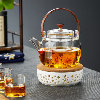 绿昌明茶壶加热底座茶具配件温茶器蜡烛加热保温炉陶瓷温茶炉+茶壶