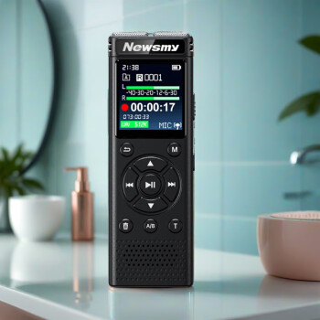 纽曼录音笔D16 32G一键录音可音频线转录 高清降噪录音器会议录音速记1.44大屏超长录音支持扩充 商用
