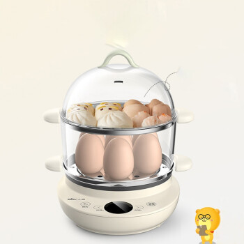 小熊煮蛋器双层家用多功能预约定时不粘锅煎蛋器蒸蛋器自动断电ZDQ-B14V2