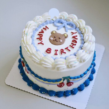 生日蛋糕当日送达送男生女生情侣朋友闺蜜妈妈全国同城配送一只小棕熊