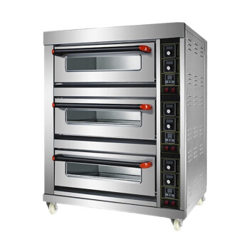 苏勒 烘焙设备商用烤箱大型大容量一层两盘电烤炉蒸汽面包平炉 三层三盘数显版