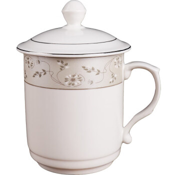贝格帝景德镇陶瓷茶杯会议杯带盖办公杯泡茶水杯 中华杯1只装