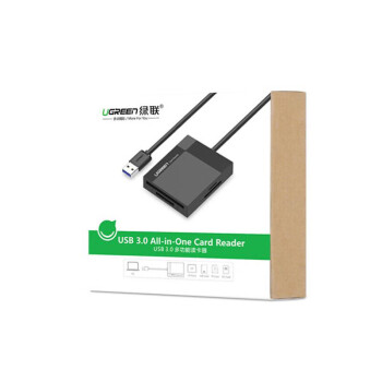 绿联 30231 CR125 USB3.0 四合一多功能读卡器 SD/TF/CF/MS内存卡读卡器 1米