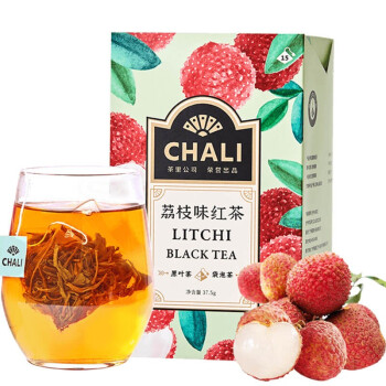 Chali荔枝味红茶盒装37.5g(15包/盒 ) 荔枝果干袋泡茶水果茶三角茶包