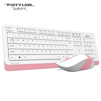 双飞燕（A4TECH）F1010 飞时代 键鼠套装有线 薄膜键盘鼠标套装 台式电脑办公笔记本外接鼠标键盘套装 樱花粉