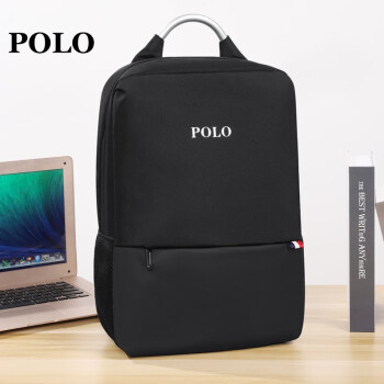 POLO双肩包男士休闲旅行背包男书包大容量电脑包Polo093051 骑士黑