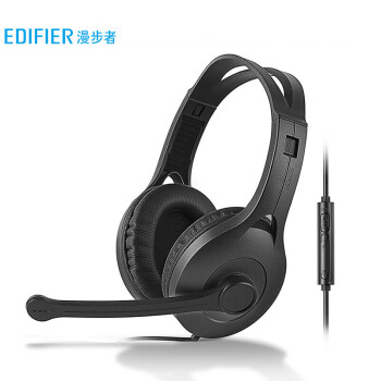漫步者（EDIFIER） 头戴式耳机 电脑耳机耳麦 办公教育 学习培训 K800黑色 单孔版（EDF700026）