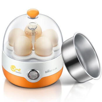 小熊家用煮蛋器 蒸蛋器 自动断煮鸡蛋电预约定时 单层ZDQ-2201【橙色】
