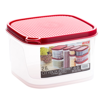 禧天龙冰箱保鲜盒食品级冰箱收纳盒塑料密封盒蔬菜水果冷冻盒 2.6L