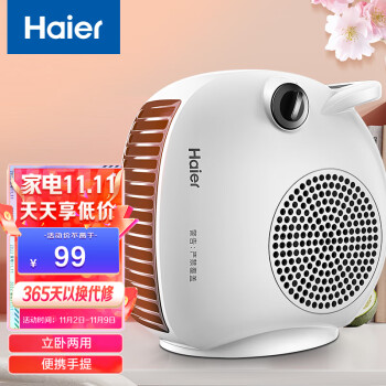 Haier 海尔 取暖器家用暖风机台式电暖气浴室加热器桌面速热电暖风节能省电办公室小型烤火炉HN2016A