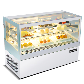 维仕美（Vvmax）商用蛋糕柜展示柜冷藏水果甜品保鲜柜弧形直角台式风冷玻璃西点柜1.2台式白色直角