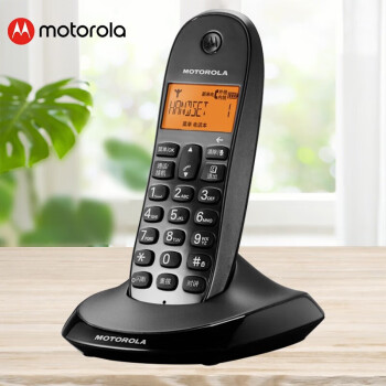 摩托罗拉（Motorola）C1001XC 数字无绳电话机 来电显示无线座机背光屏幕 清晰免提 办公用品 黑色 单机