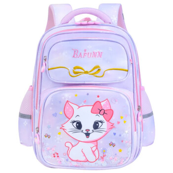 芭菲尼（bafunn）小学生书包儿童双肩包粉色公主猫小号1-2年级5906#