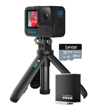 GoPro HERO12 Black防抖运动相机  户外出行潜水防水相机 vlog便携【shorty+Enduro单电+64G卡】