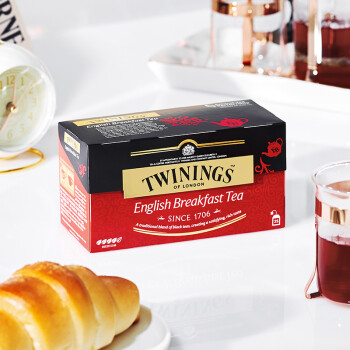 川宁（TWININGS）英式早餐红茶 进口茶叶 办公室下午茶 独立茶包袋泡茶 25袋*2g\t