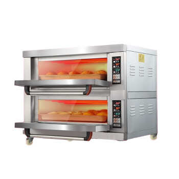苏勒 烤箱商用二层四盘两层三层两层大容量双层烤炉燃气电烤箱 电脑款二层二盘