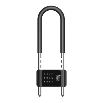 真地 Realand 智能指纹U型锁玻璃门指纹锁双开门防盗电子密码锁办公室商铺插锁 ZU03