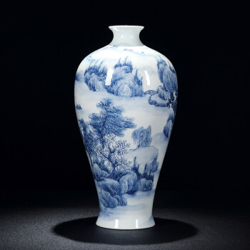 品质好物景德镇青花陶瓷花瓶摆件客厅插花瓶大号家居装饰摆件花瓶中式