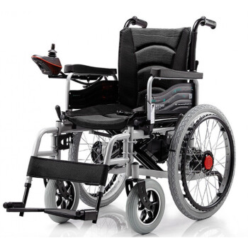 品牌优选电动轮椅电动助力车大轮轮椅可手动上坡防倾倒黑色座宽45cm