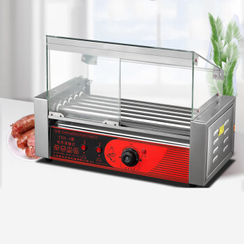 达之王 商用烤肠机小型摆摊可拆卸式玻璃罩台式烤香肠机家用迷你台湾热狗机（5管+带门款 ）多款可选  DJ