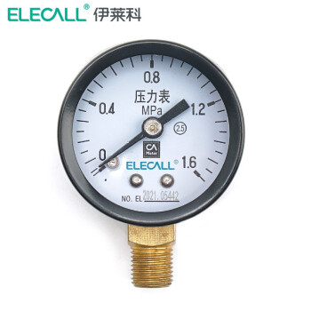 伊莱科(elecall)普通型压力表径向指针式自来水压力表 y-100水压表