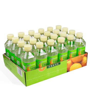 名仁果味饮料六个柠檬24瓶/箱 375ml*24 柠檬水整箱装无糖柠檬苏打水