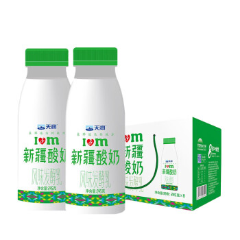 天润（TERUN）新疆浓缩原味酸奶低温 风味发酵乳整箱 245g*8瓶