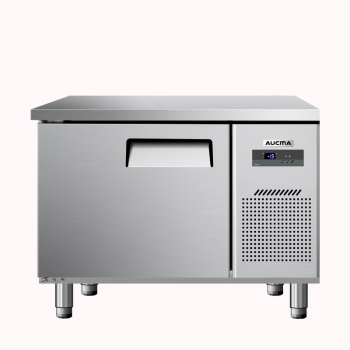 澳柯玛（AUCMA）1.0*0.6米不锈钢冷冻工作台保鲜冷柜商用厨房操作台卧式奶茶店水吧台平头柜HF-10H6T