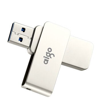 爱国者（aigo）128GB USB3.0 U盘 U330金属旋转系列 银色 快速传输 出色出众（1个装）