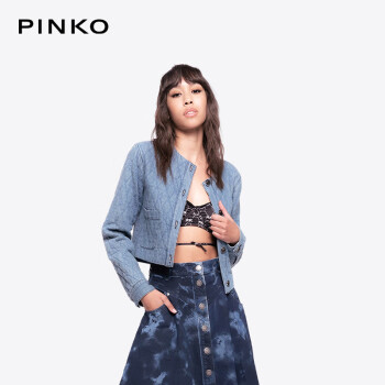 PINKO女装菱形格纹单排扣短外套G14