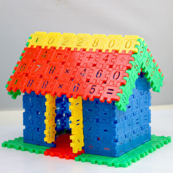 儿童积木拼装玩具智力开发幼儿园女男孩房子拼图春节新年礼物中号305