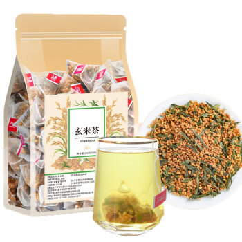 伢茶婆玄米茶50小袋250g日式寿司店包蒸青绿茶煎茶糙米炒米冲泡饮品