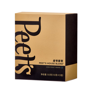 Peet's Coffee皮爷peets 家常新鲜挂耳滤泡式黑咖啡粉深烘-5片装【新包装】