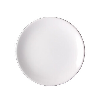 丹诗致远 圆形纯白陶瓷西餐盘子蛋糕碟子摆盘餐具 8英寸浅盘