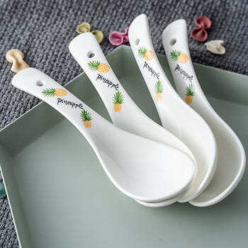 畅宝森 勺 家用陶瓷小汤勺饭勺大调羹 日式瓷勺子小汤匙 内含10个/件 DO