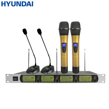现代（HYUNDAI）GB-01 会议 无线话筒 鹅颈式 手持 专业一拖四 麦克风演讲 手持+会议