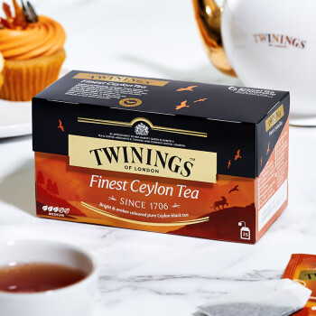 英国川宁(TWININGS) 茶叶 红茶 精品锡兰红茶 进口茶叶 下午茶 袋泡茶包 2g*25包